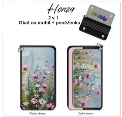 Obal na mobiní telefon/ peněženka - kočárkovina - luční květy