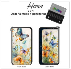 Obal na mobiní telefon/ peněženka - kočárkovina - motýli