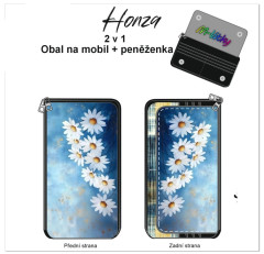 Obal na mobiní telefon/ peněženka - kočárkovina - kopretiny