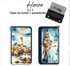 Obal na mobiní telefon/ peněženka - kočárkovina - maják