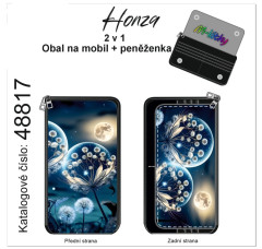 Obal na mobiní telefon/ peněženka - kočárkovina - magické pampelišky