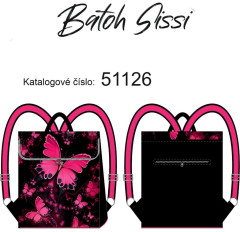 Batoh Sissi kočárkovina - motýli červení