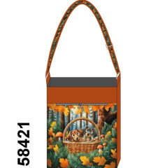Crossbody kabelka- jezevčíci v košíku