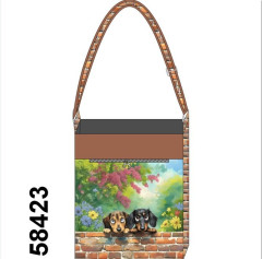 Crossbody kabelka- jezevčíci u zdi