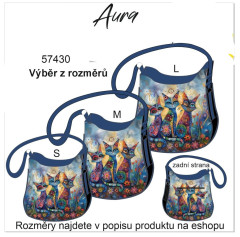 Kabelka Aura -malované kočky
