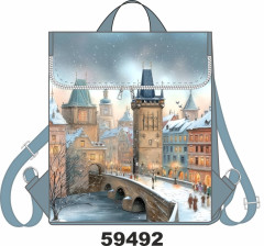 Batoh Sissi kočárkovina - stylizovaná stará Praha