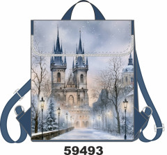 Batoh Sissi kočárkovina - stylizovaná stará Praha